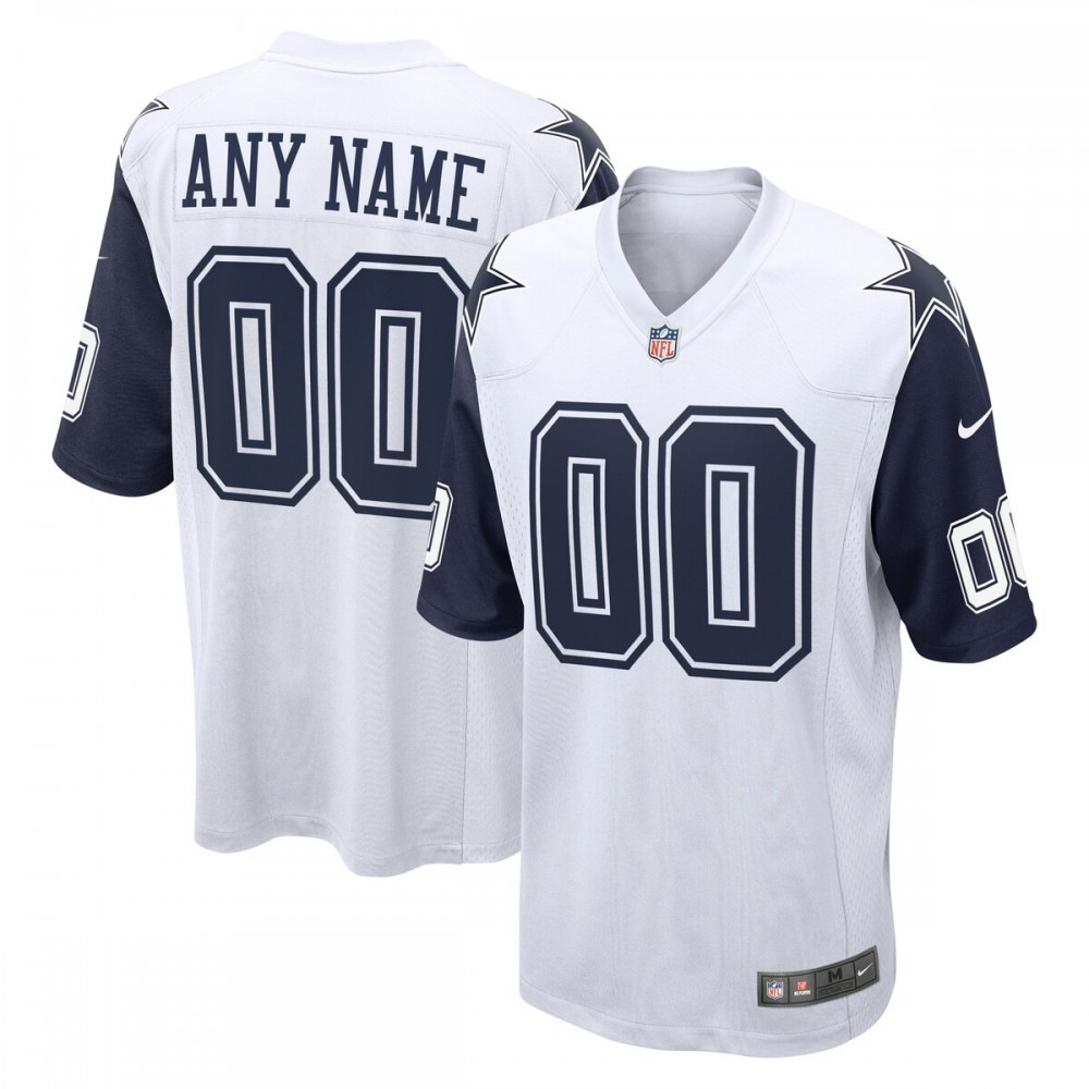 Dallas Cowboys Nike Alternate Custom Game Jersey - White-GridironStore